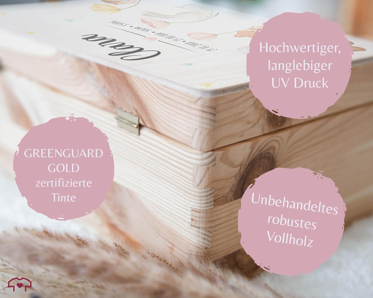 Shirtracer Keepsake Box Baby Personalised Forest Animals Weight Time – Bild 4