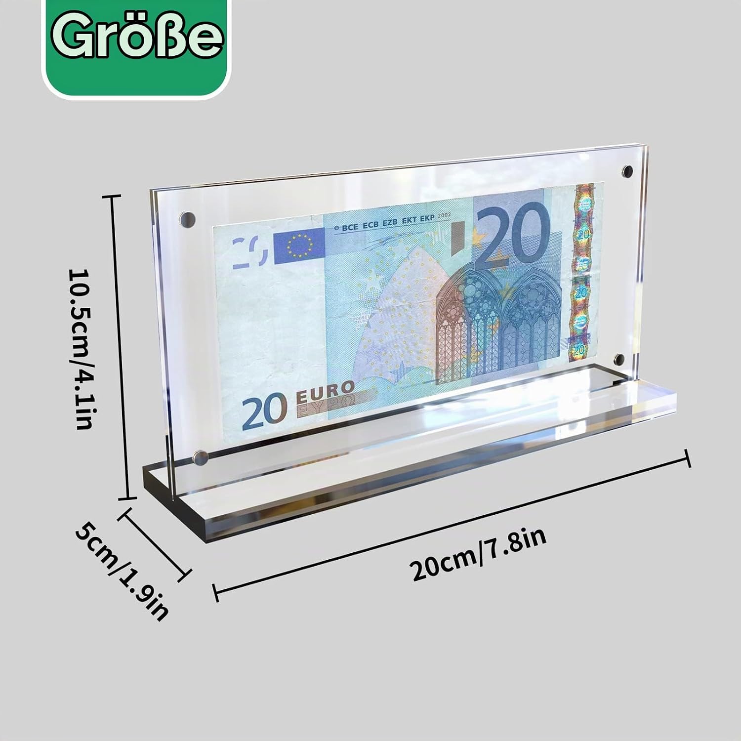 Cuyacili Pack of 2 Acrylic Banknotes Display Frame Euro Bill Photo Holder – Bild 3