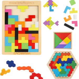 Montessori Toy from 4 Years, 3-in-1 Tangram Wooden Puzzle Children