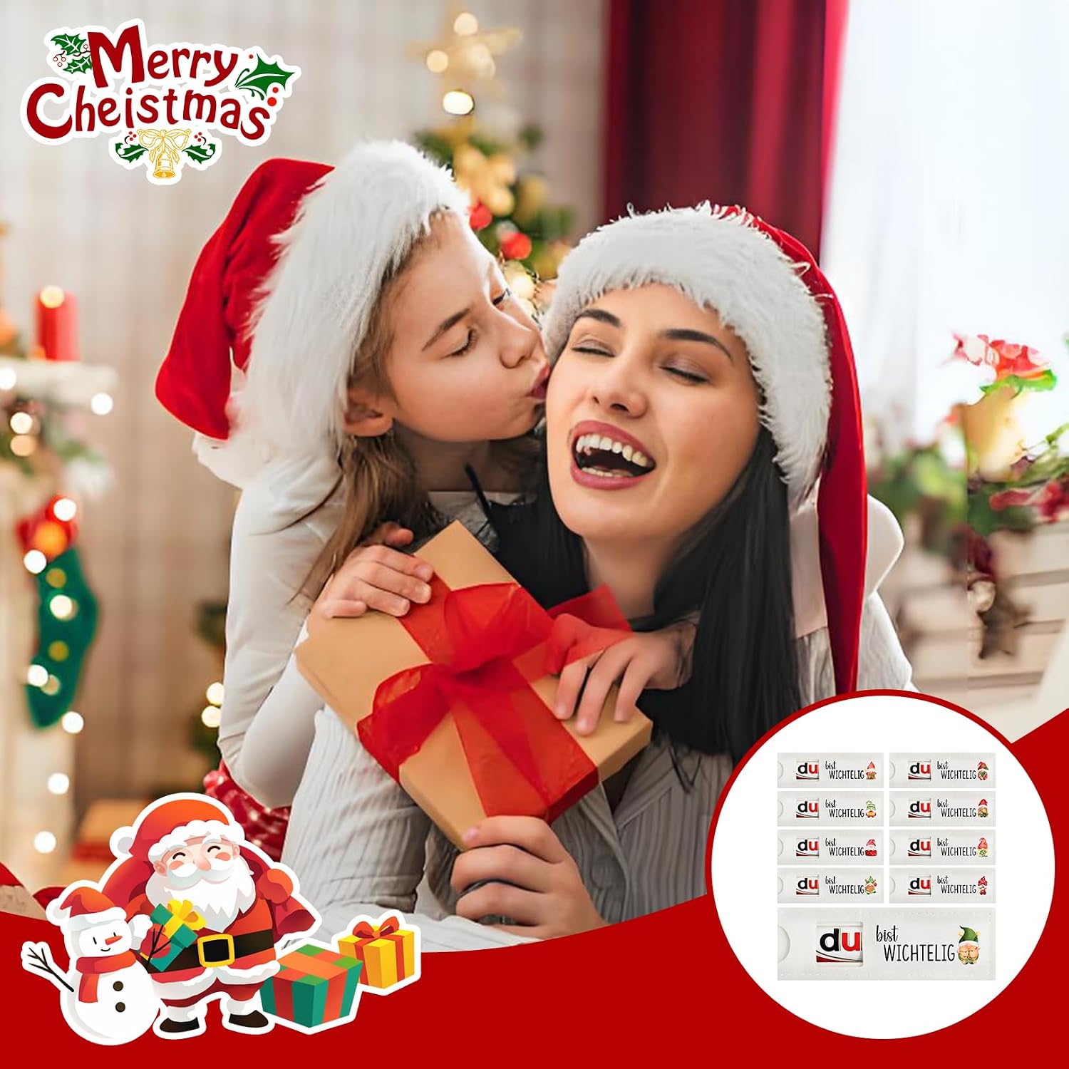 9 pcs Du Bist Wichtelig Chocolate Packaging, Cute Gnome Gift Box for Mini Christmas Chocolate, Santa Claus Gift, Ideal Christmas Gifts for Children, Dad, Mum, Employees, Friends – Bild 7