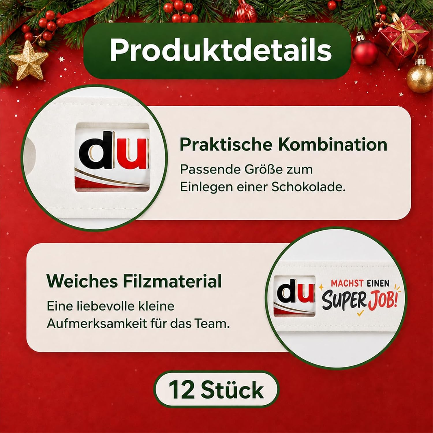 Employee Christmas Gifts, Pack of 12 Chocolate Packaging for – Bild 3