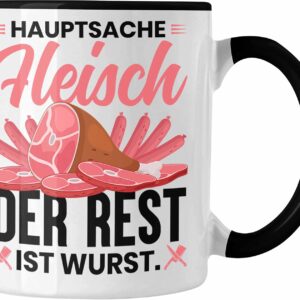 Trendation - Meat Butcher Mug Gift Main Meat The Rest Is Sausage Gift Idea (Black)