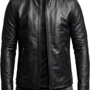 Crone Noa Cleane Basic Men’s Leather Jacket Genuine Leather Jacket