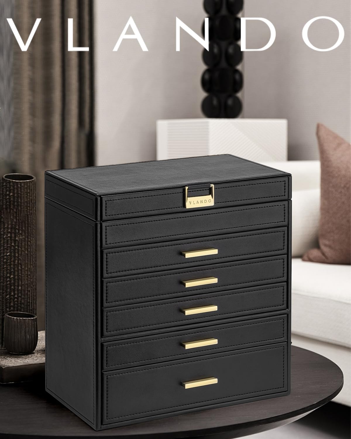 Vlando Jewellery Box Large Jewellery Storage with 6 Levels, Room Decoration – Bild 2