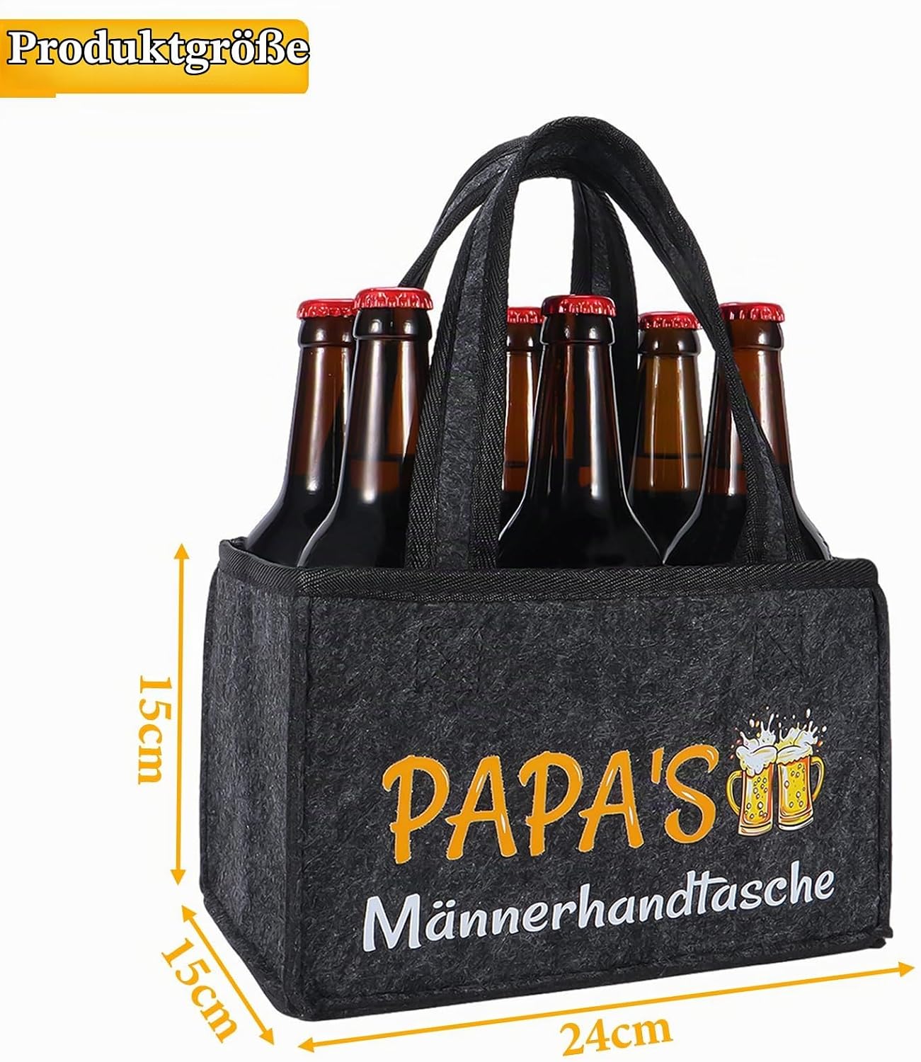 Dad Gift, Birthday Gift for Dad, Men's Handbag Beer – Bild 3