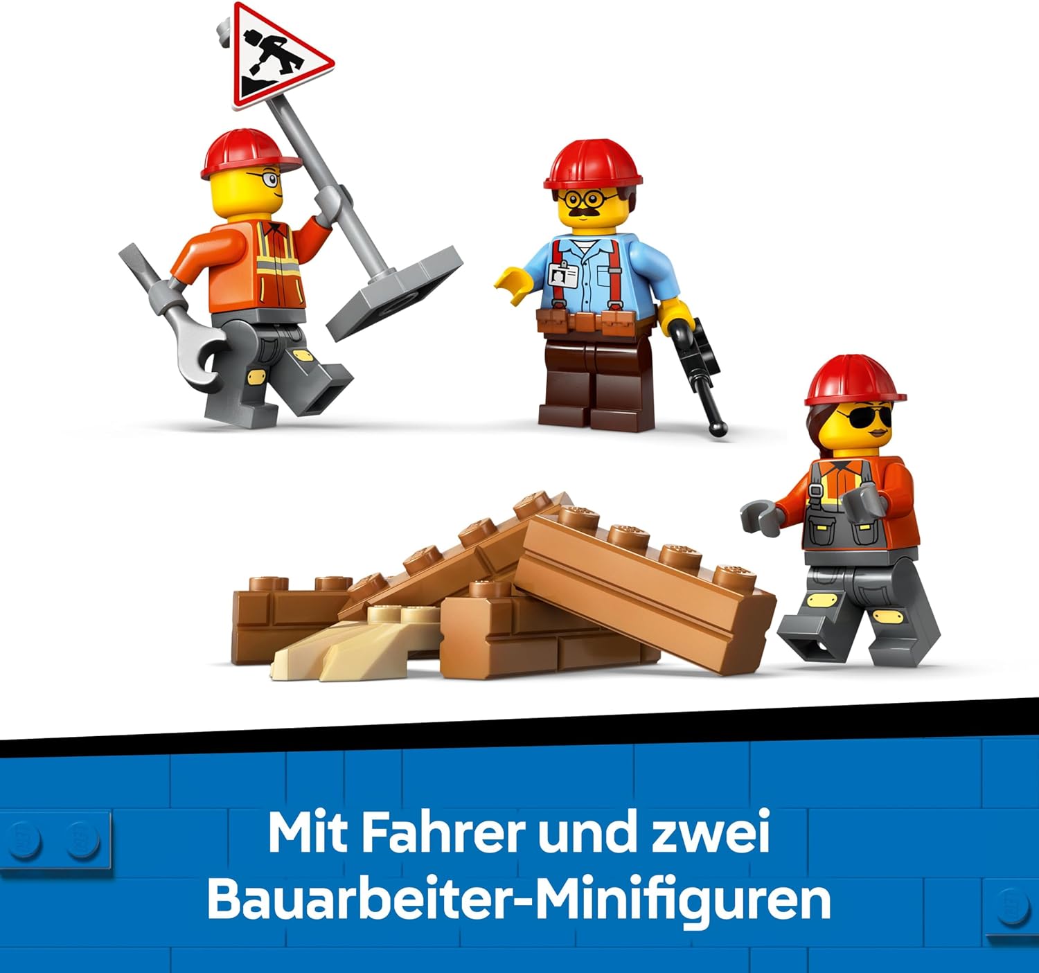 LEGO City Yellow Bulldozer Set - Toy Construction Site, Construction and Play Set - Realistic Construction Machine with Driver and 2 Construction Workers - Gift Idea for Children from 8 Years - 60466 – Bild 6