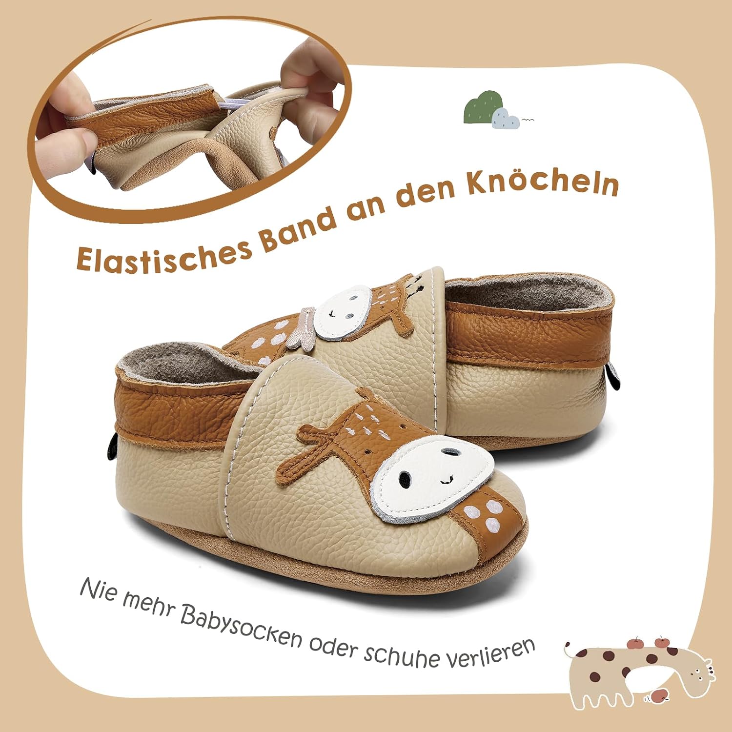 IceUnicorn Crawling Shoes Baby Boys Girls First Walking Shoes Baby Soft Leather Baby Slippers Toddler Baby Shoes – Bild 2