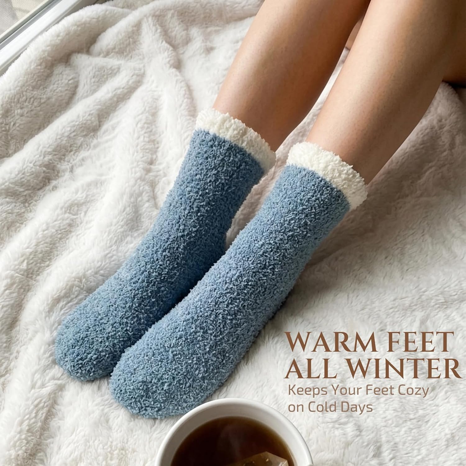 Hocerlu 5 Paar Flauschige Kuschelsocken für Damen Dicke Winter Warm Socken – Bild 3