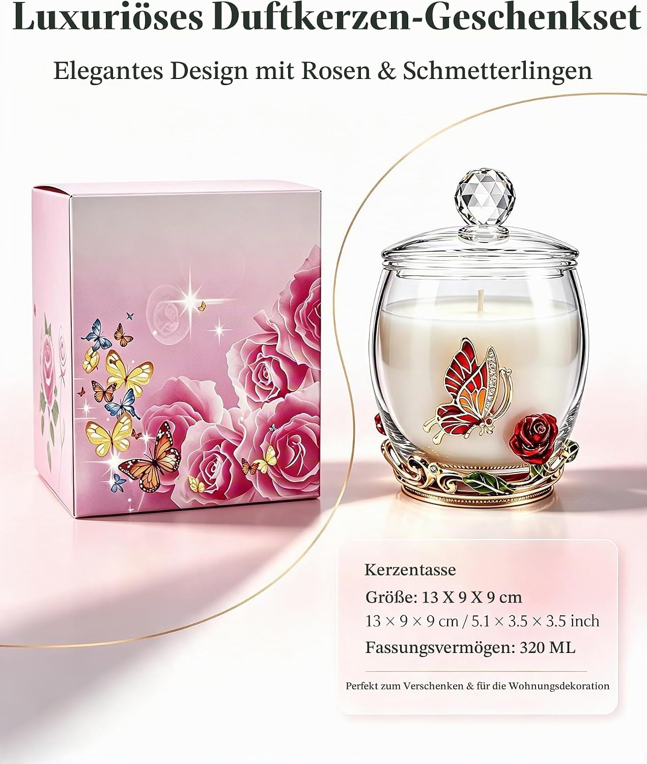 Butterfly Rose Luxury Scented Candles Gifts for Women – Bild 6