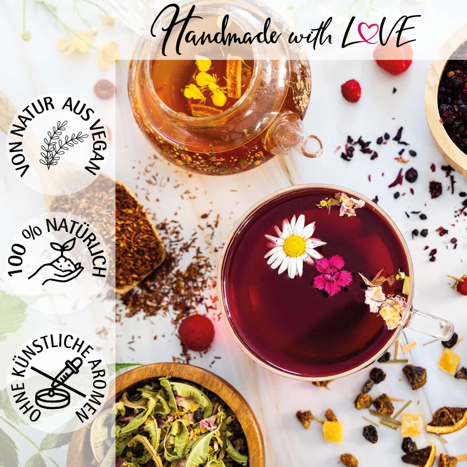 Hallingers Genuss Manufaktur Tea Gift Set - 24 Varieties Premium Loose Tea Tasting Set in Elegant Gift Box with Recipe Booklet "Tea Deluxe Sele...", Gift Idea for Women Men – Bild 5