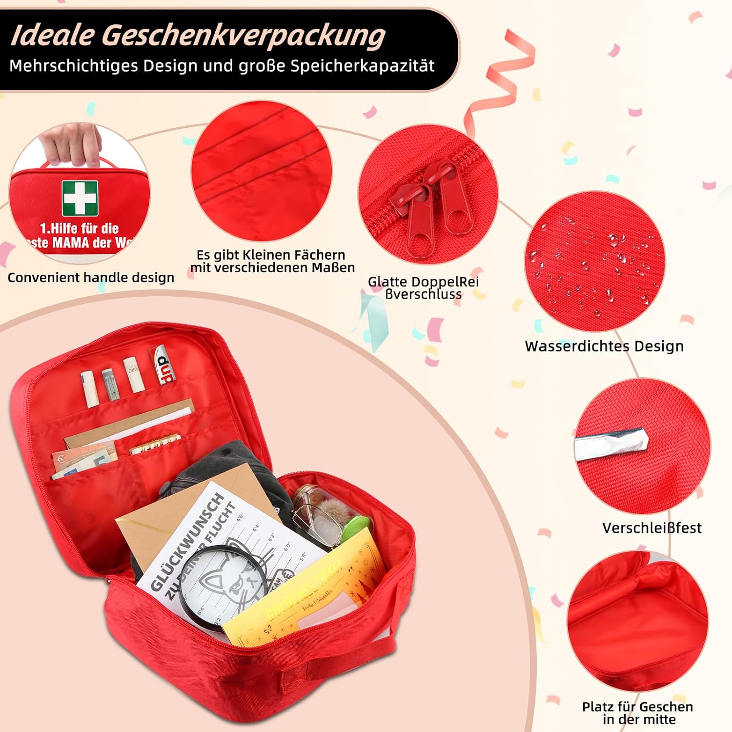 TUZELIYA Gifts for Mum - 1st Aid Bag for Expectant Mum & Mum - Funny Pregnancy Gift - Baby Shower Gift - Money Gifts Birthday - Mother's Day Gifts Mother's Day – Bild 4