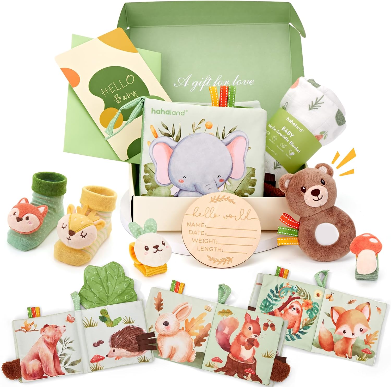 hahaland 9-Piece Baby Gift, Baby Gifts for Birth Girl Boy