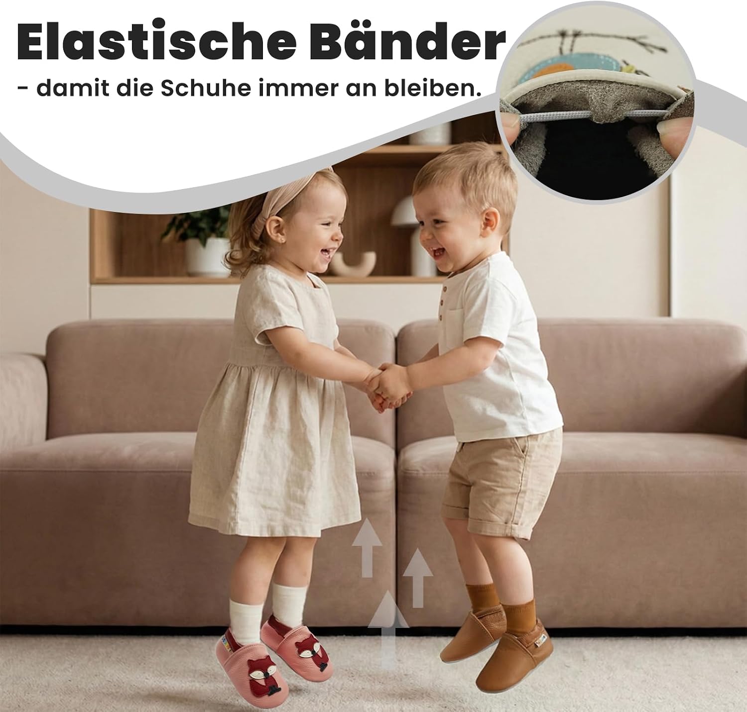 YALION Baby Weicher Leder Lauflernschuhe Krabbelschuhe Jungen Mädchen – Bild 4