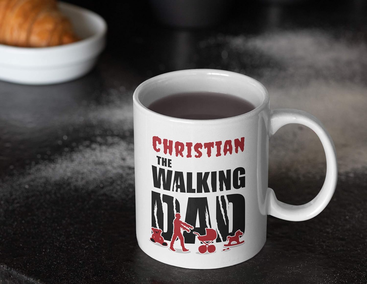 Personalised Dad Gift Idea | Walking Dad | Father Gift Mug for Birth Baby Father's Day Birthday (330 ml) with Desired Name – Bild 7