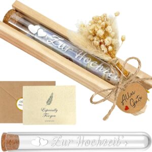 Wedding Gifts for Bride and Groom, Elegant Money Gift Wedding, Money Gifts Packaging Gift Box with Dried Flowers & Wedding Card & Test Tube, Creative Wedding Gift Money