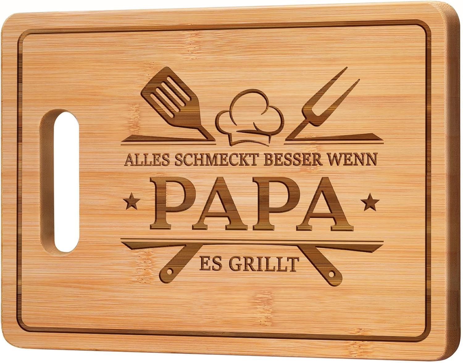 CheriGift Dad Gift, Birthday, Birthday Gift for Dad, BBQ Bamboo Chopping Board, Gifts for Father, Grandpa, Birthday, Christmas, Father's Day
