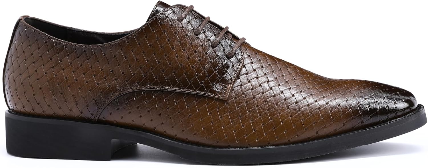 Allthemen Men's Dress Shoes Leather Modern Lace-Up Formal Leather Shoes Business Oxford Derby Shoes – Bild 3