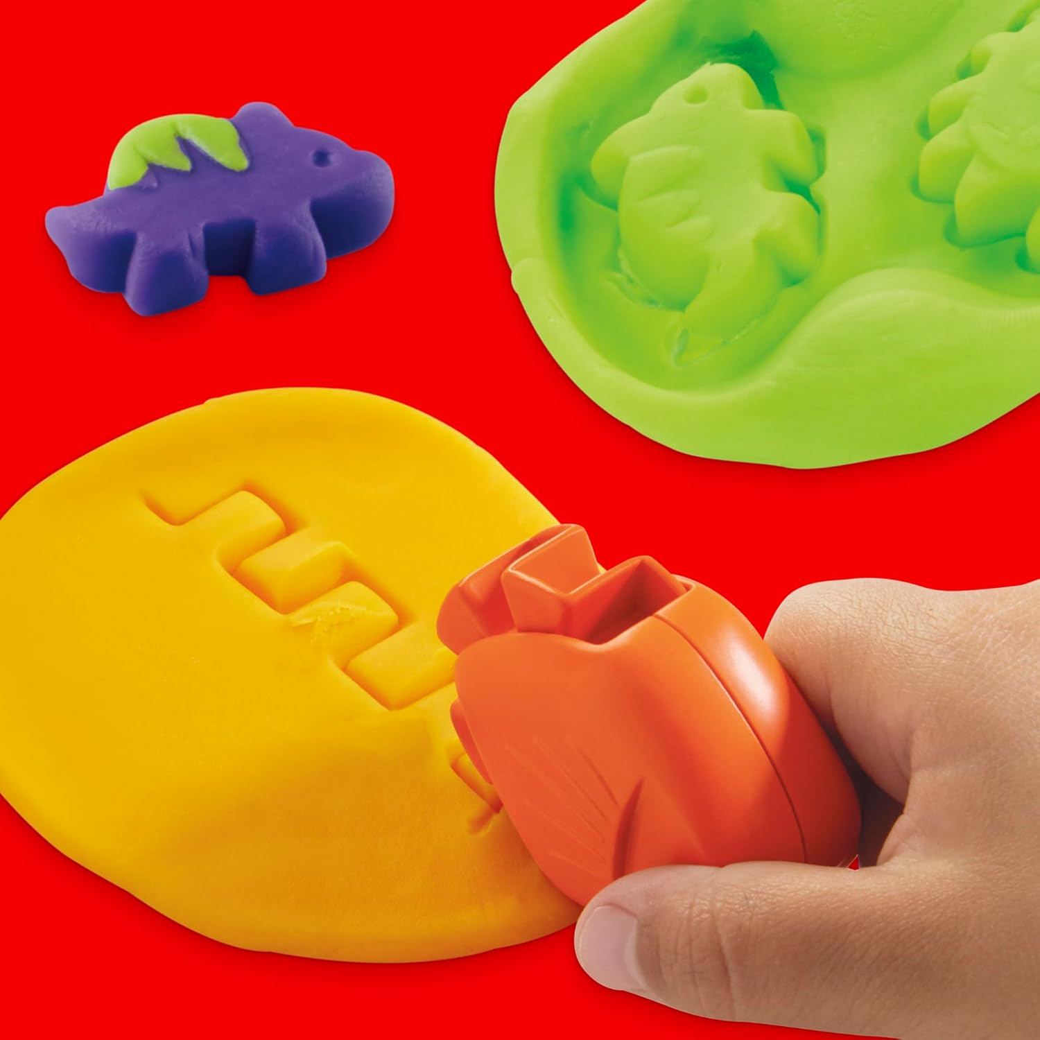 Play-Doh Colourful Dino Dinosaur Toy with Shapes and Tools, Craft Mat and 6 Colourful Tin of Clay, Craft Set and Activity for Girls and Boys and Fans of Dinos from 2 Years – Bild 10