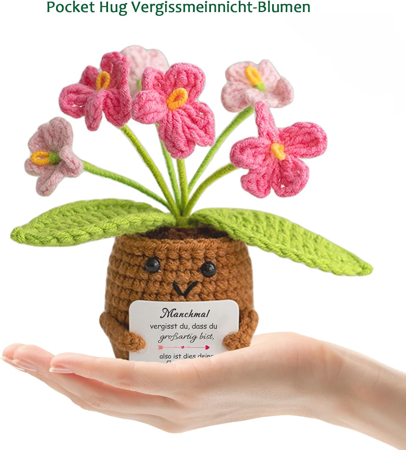 Gifts for Women, Handmade Crochet Flower with Card, Gift & Encouragement Gifts for Mother, Birthday Gift for Couples, Personalised Gifts – Bild 4