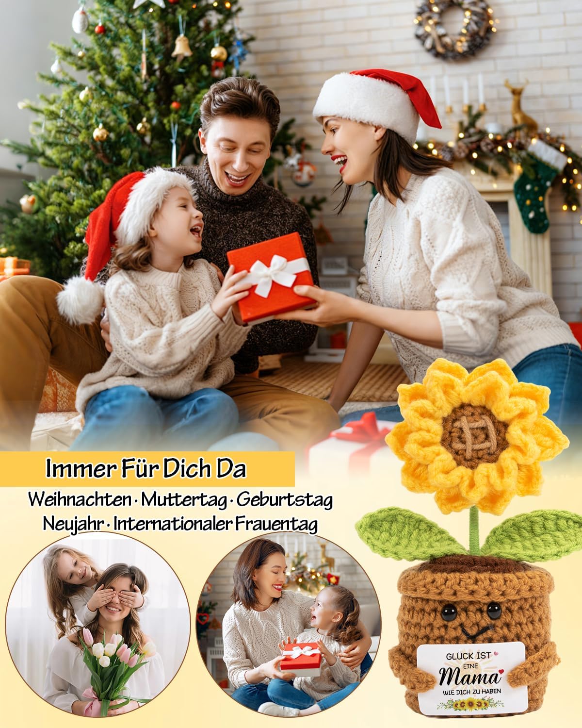 Gifts for Mum - Sunflower Crochet Doll, Mother's Day Christmas – Bild 7