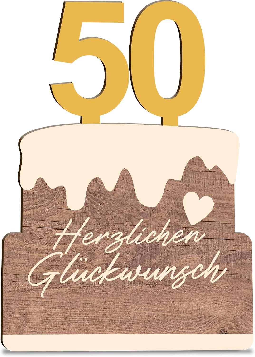 50th Birthday Card Cake Bday Wooden Card - Birthday Card with Envelope - Beautiful Birthday Card 50th Birthday Invitation Cards 50th Birthday Card, 50th Birthday Card, 50th Birthday Card