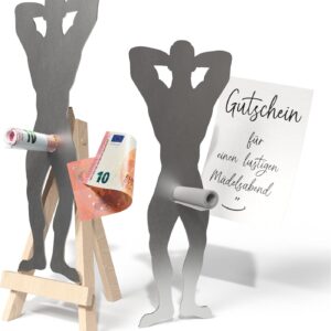 Birthday Gift for Women Funny Stainless Steel Man 20 x 8 cm with Easel