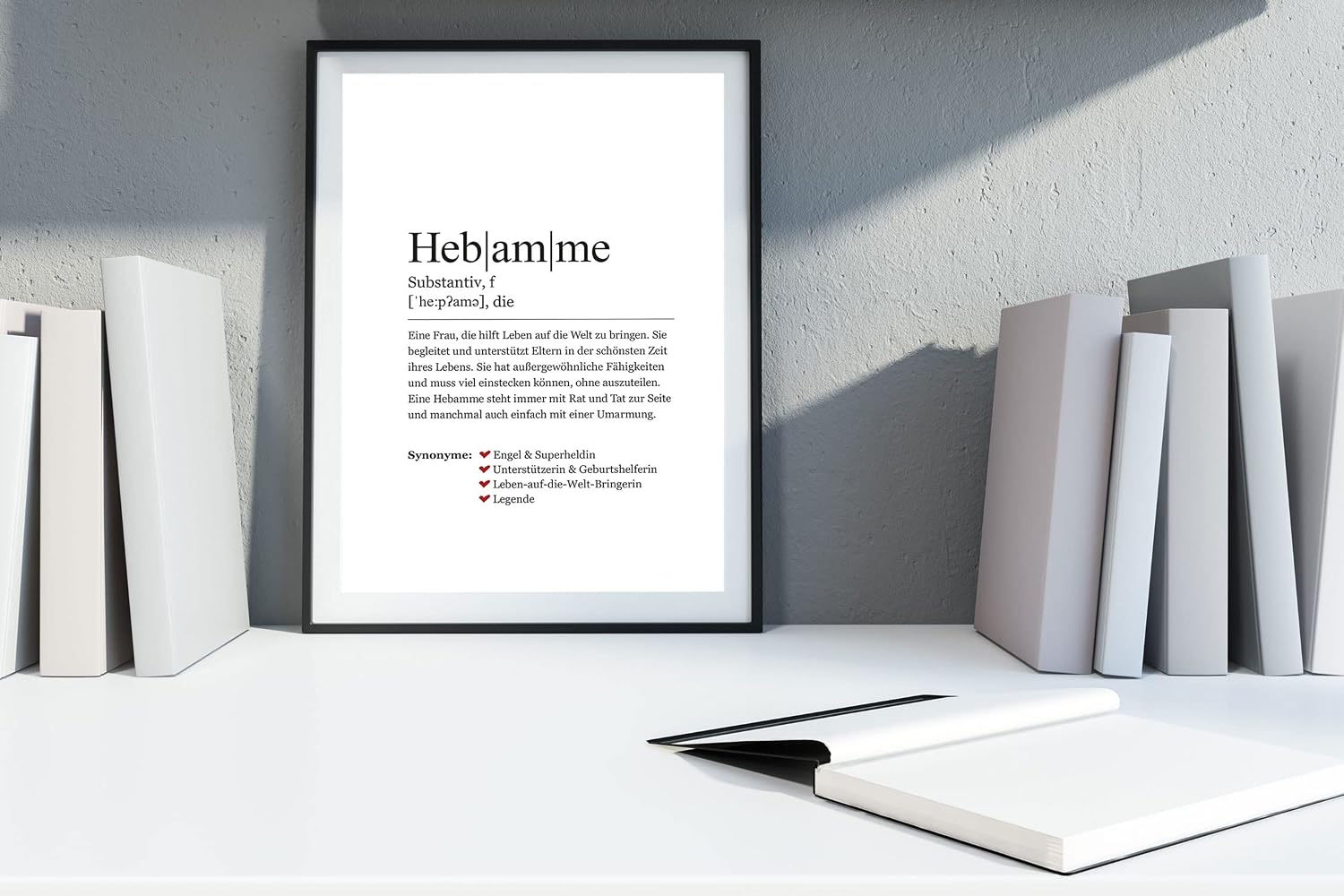 Ritter Mediendesign Midwife Wall Picture Synonym Art Print DIN A4 Print Poster Fine Art Decoration Gift Idea Birth – Bild 2