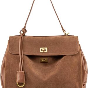 Suede Leather Tote Bag Soft Leather Shoulder Handbags for Women Shoulder Bag for Travel Work