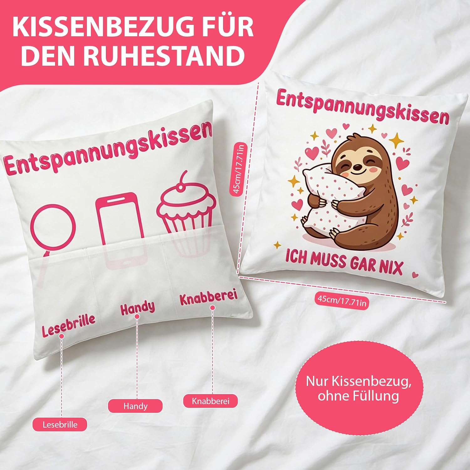 MaciRept Pensioner Gift Woman, Retirement Gift Set Woman with Greeting Card, Handbag, Magnifying Glass, Decorative Cushion Covers, Funny Socks, Farewell Gift, Colleagues, Funny Retirement Gift – Bild 4