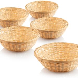 com-four® 5 x Raffia Basket in Natural Colour for Decoration, Easter
