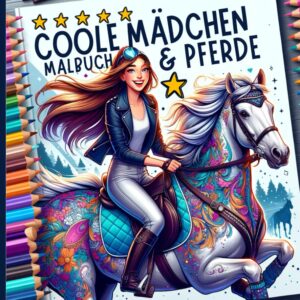 Coole Mädchen & Pferde Malbuch ab 9 Jahren: Geschenk für Mädchen und Teenager mit 50 Pferdemotiven unter anderem Pferdemandalas zum Ausmalen und Entspannen