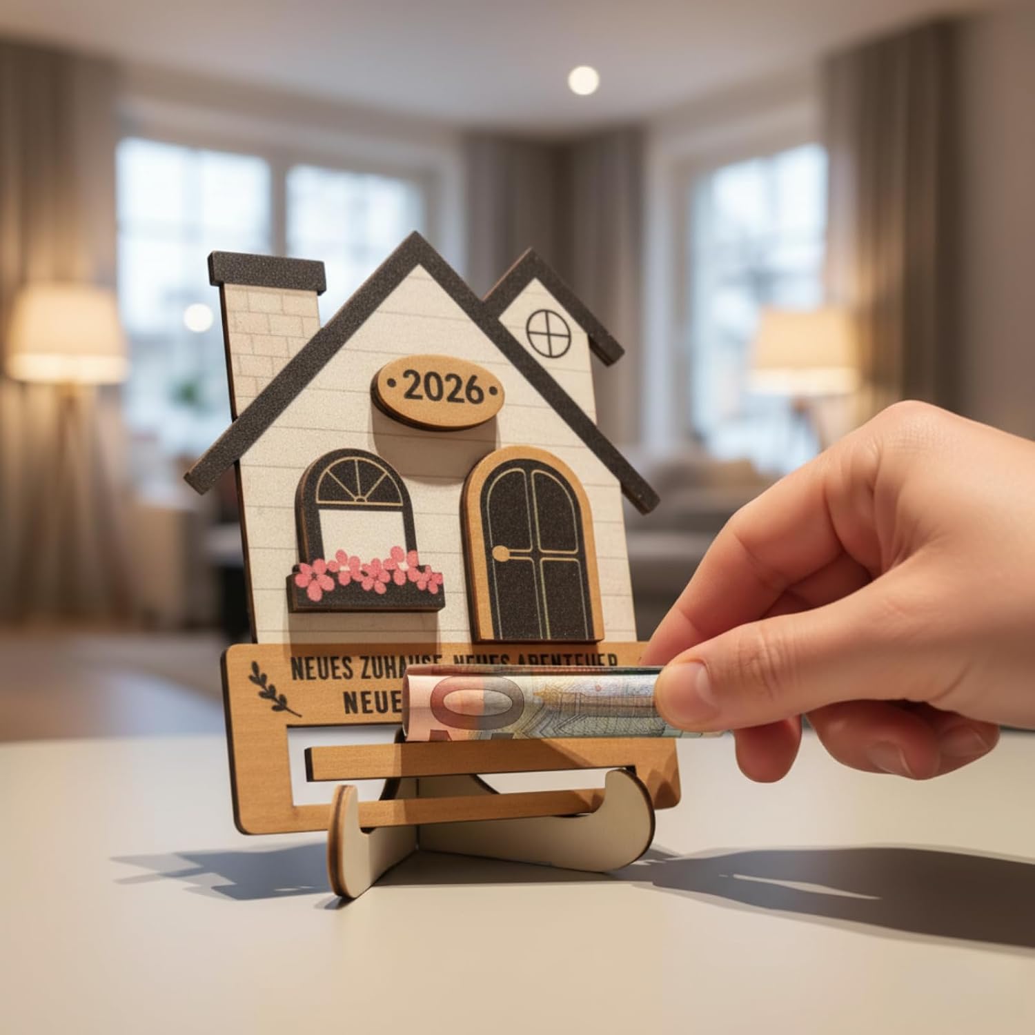 Housewarming Gift House Apartment New Home Money Gift Packaging Housewarming Money Gift Made of Wood for Home House Moving New Apartment – Bild 6