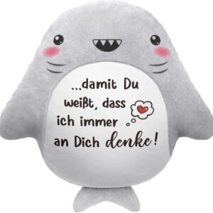 Juratar Couple Gift - Shark Cushion with Saying, Partner Gifts as Anniversary Gift for Him Him, Valentine's Day, Wedding, Love Gift for Him