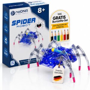 noDNA We love robotics Spider Robot Children's Toy to Build Yourself Spider Robot with 8 Legs DIY Robot Kit for Advent Calendar, Children and Boys from 8 Years
