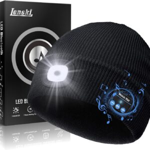 Lenski Gifts for Men Women Bluetooth Beanie Hat with Light