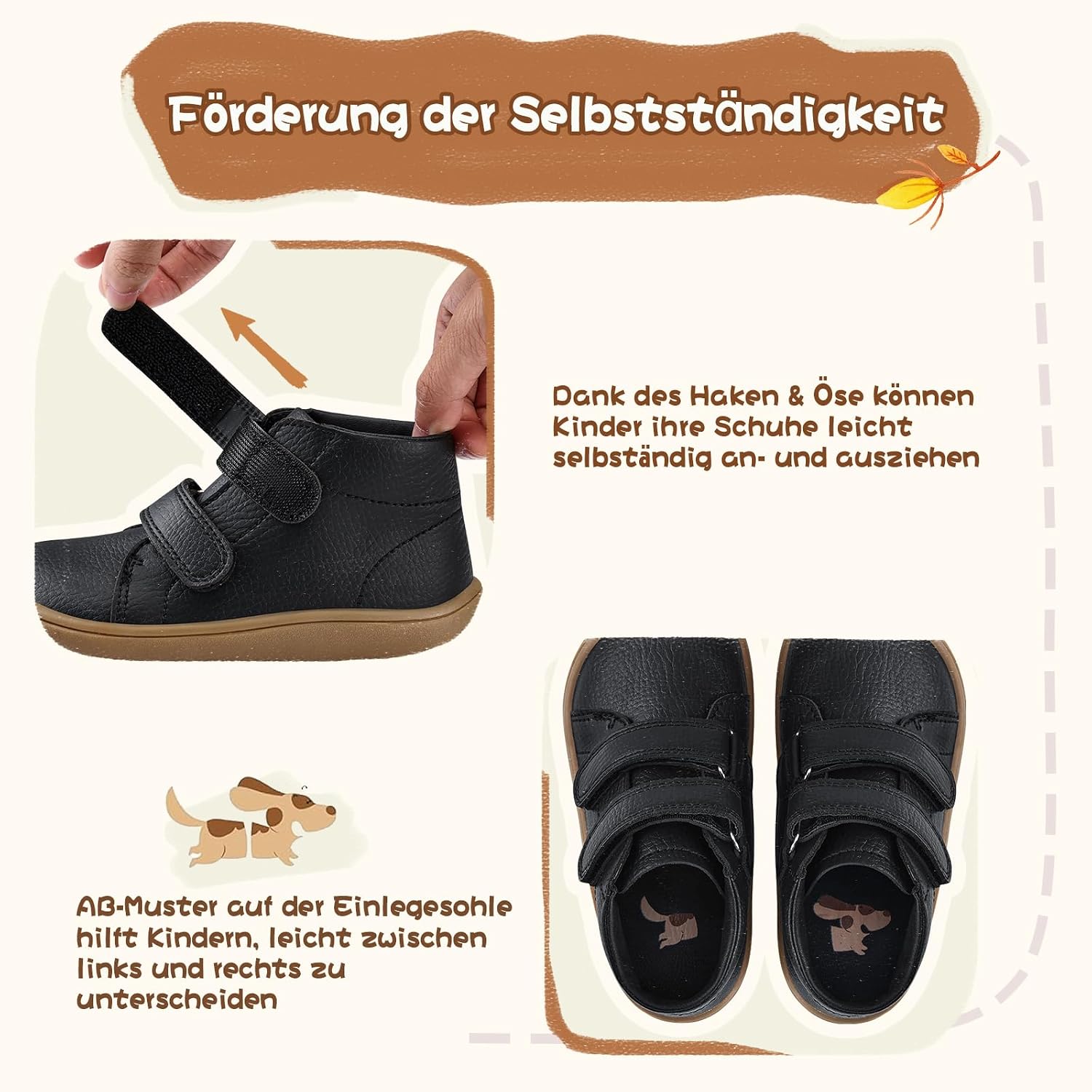 IceUnicorn First Walking Shoes Children's Barefoot Shoes Soft Leather – Bild 6