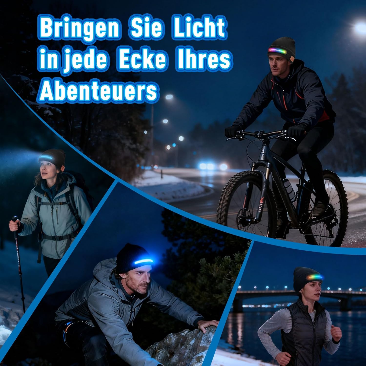 ZOOI Gifts for Men, LED Bluetooth Beanie Hat with Light RGB – Bild 7