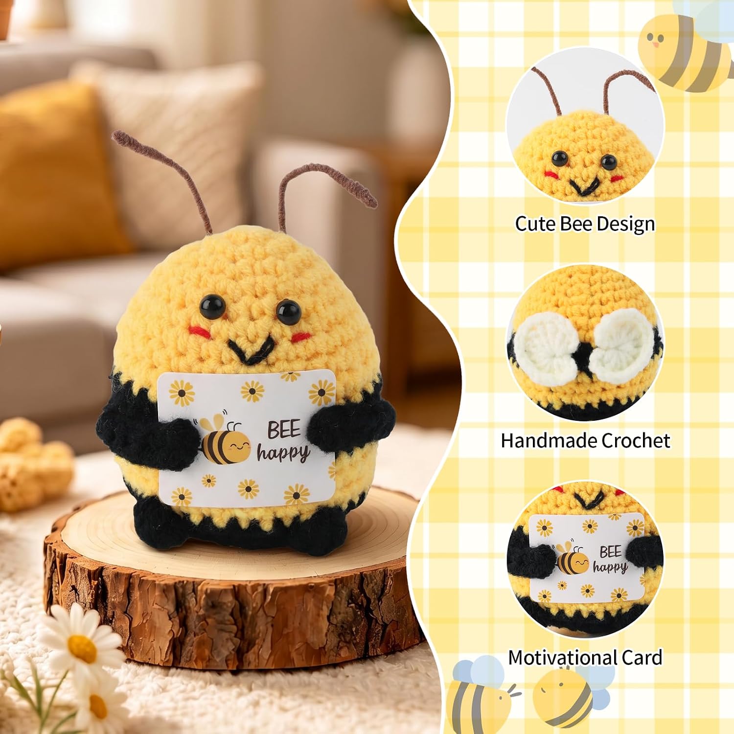 Birthday Gift for Women 9 Pieces Bee Gift Set Women Birthday Cheer Gifts with Stainless Steel Cup Bee Doll Cosmetic Bag for Best Friends Sister Mother Wife – Bild 4