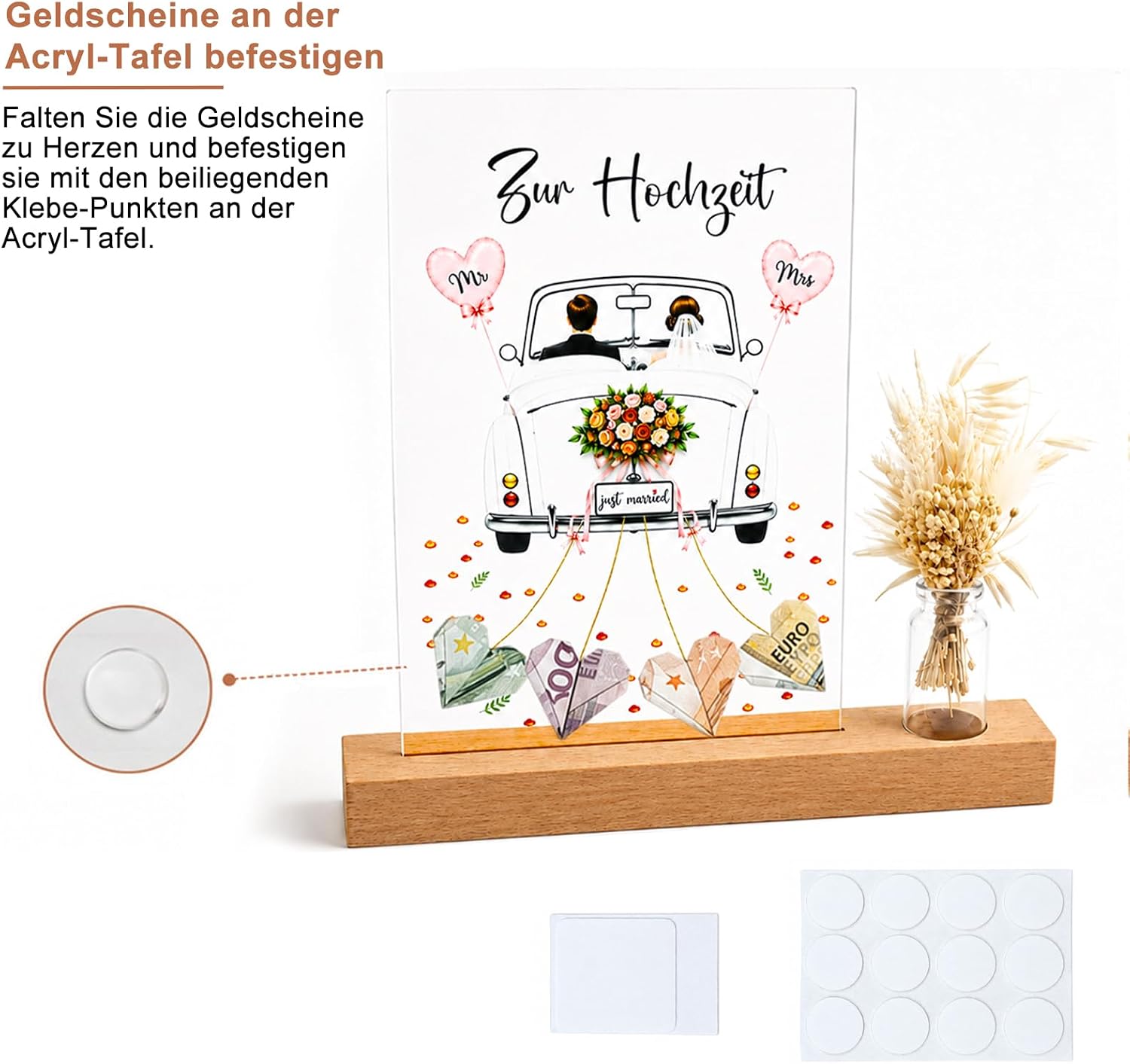 Personalised Wedding Money Gift Acrylic Gifts for Bride and Groom – Bild 5