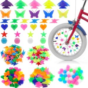 Pack of 204 Colourful Bicycle Spoke Beads, Children’s Bicycle Spoke Beads, Spoke Clicker Bicycle Spoke Clips, Bicycle Beads, Bicycle Spokes Decoration, Children’s Bicycle Spoke Decoration for Girls and Boys