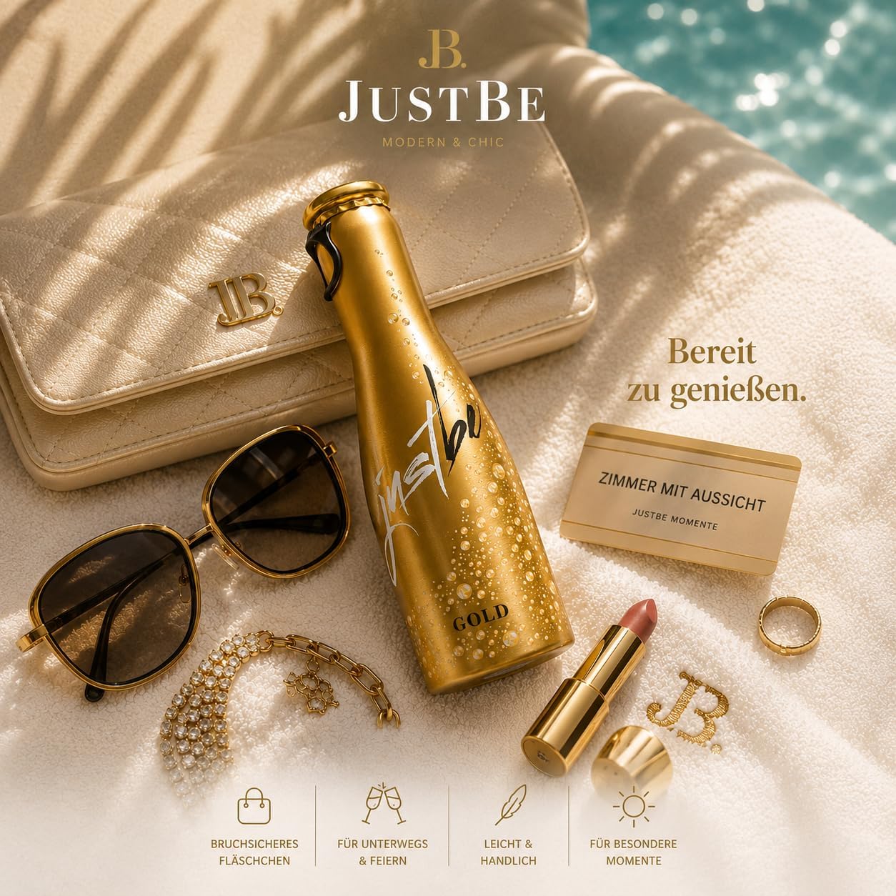 JustBe Gold Piccolo Frizzante l Sparkling Premium White Wine Aperitif (Sparkling Wine, 12 x 0.2 L) – Bild 5