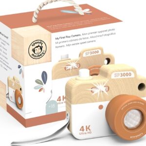 Camera 9.9 x 6.7 x 8 cm Colourful – Speedy Monkey, Wooden Toy for Children, Loving Details, Great Gift Idea