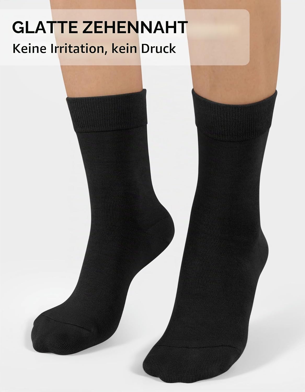 CLOSEMATE 5 Pairs Women's Cotton Socks with Elastic Comfort Waistband 35-42 – Bild 4