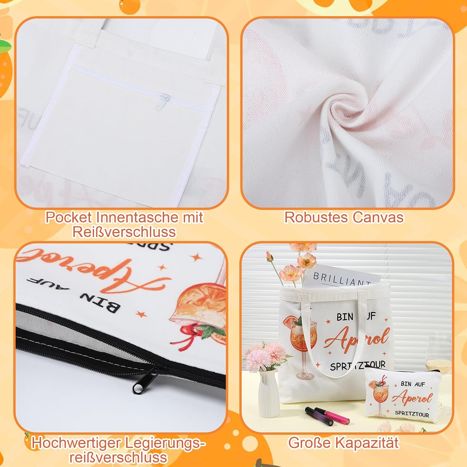 Aperol Spritz Gift Set Bag Socks Cosmetic Bag Women – Bild 4