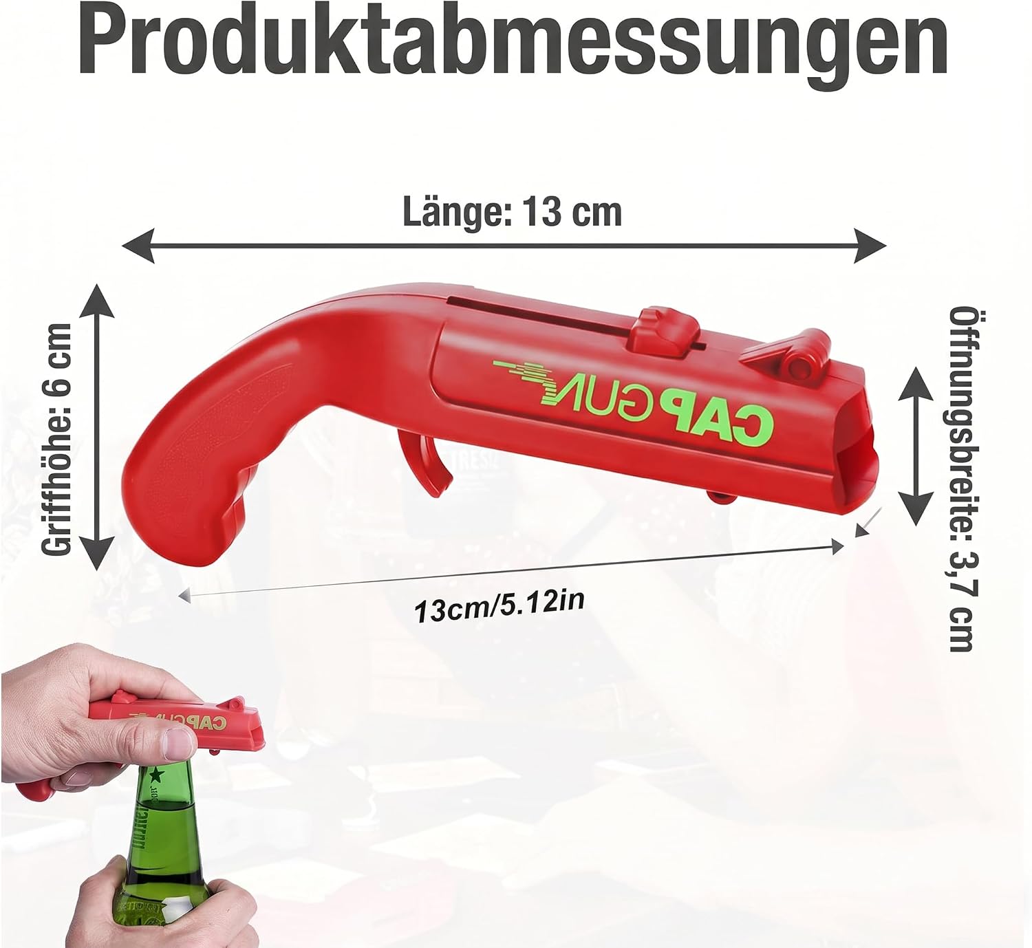Bottle Opener, 2 Pieces, Gun Shaped Beer Opener, Funny Bottle Opener for Bar, Party and Home, Beer Gift for Men (Red & Blue) – Bild 2