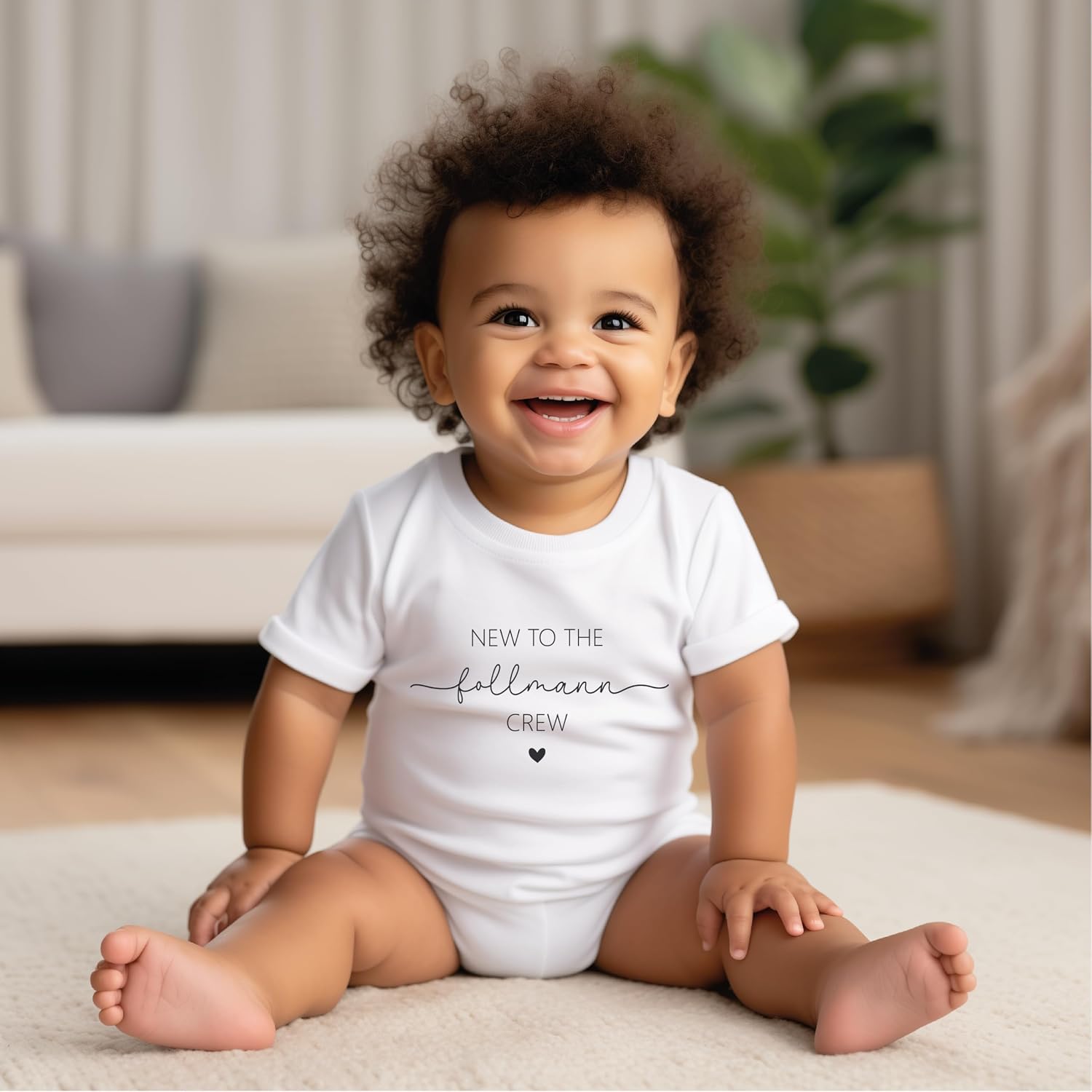 Surname Baby Bodysuit Personalised with Name, Pregnancy Proclaim, Baby Body Baby, Birth Gift, Baby Bodysuit Personalised, You Will Be Dad Grandma Grandpa Gift, New to the Crew Bodysuit – Bild 4