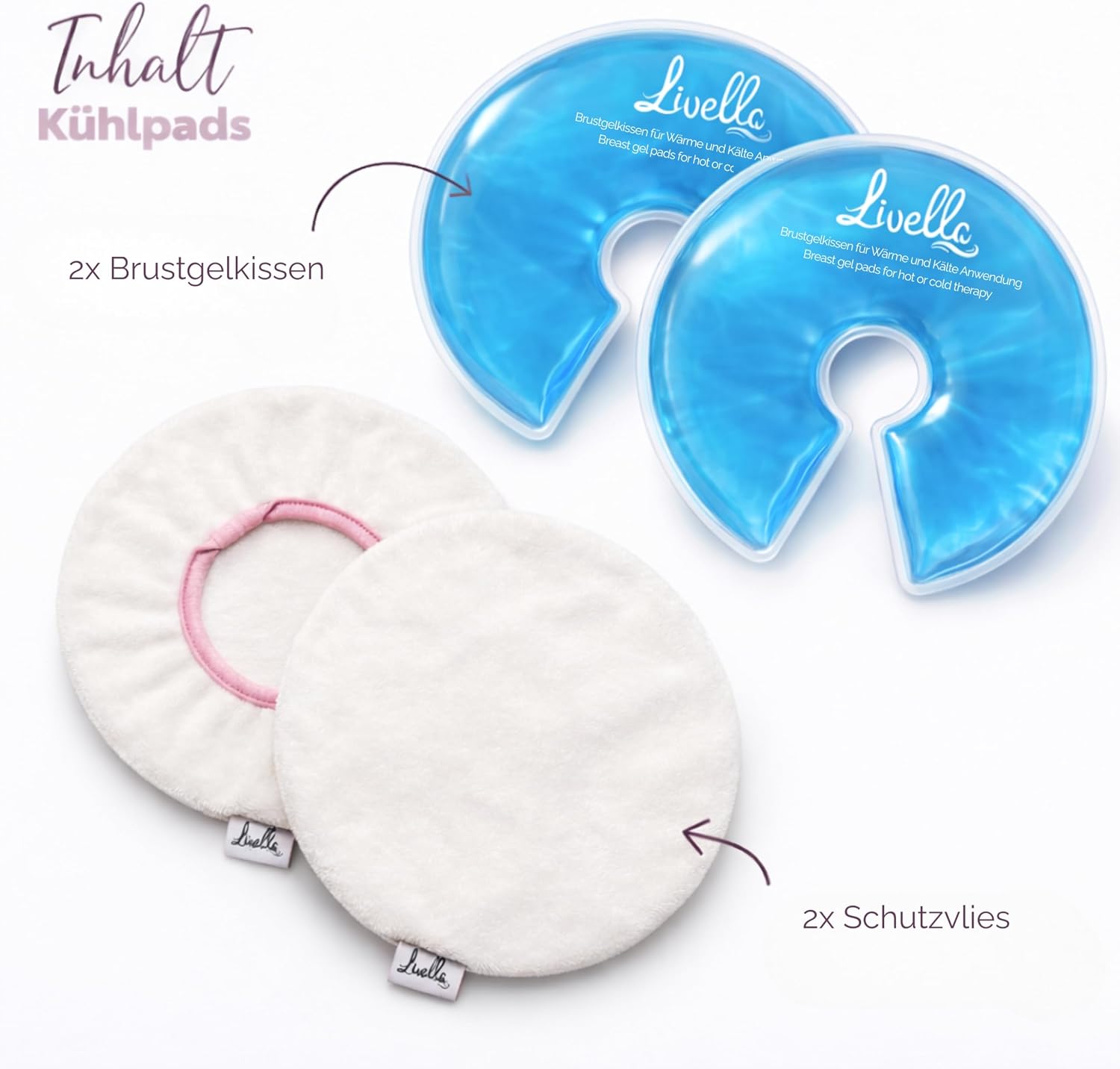 Livella Breast Gel Pillow Breastfeeding - Cooling, Warming, for Breast – Bild 2