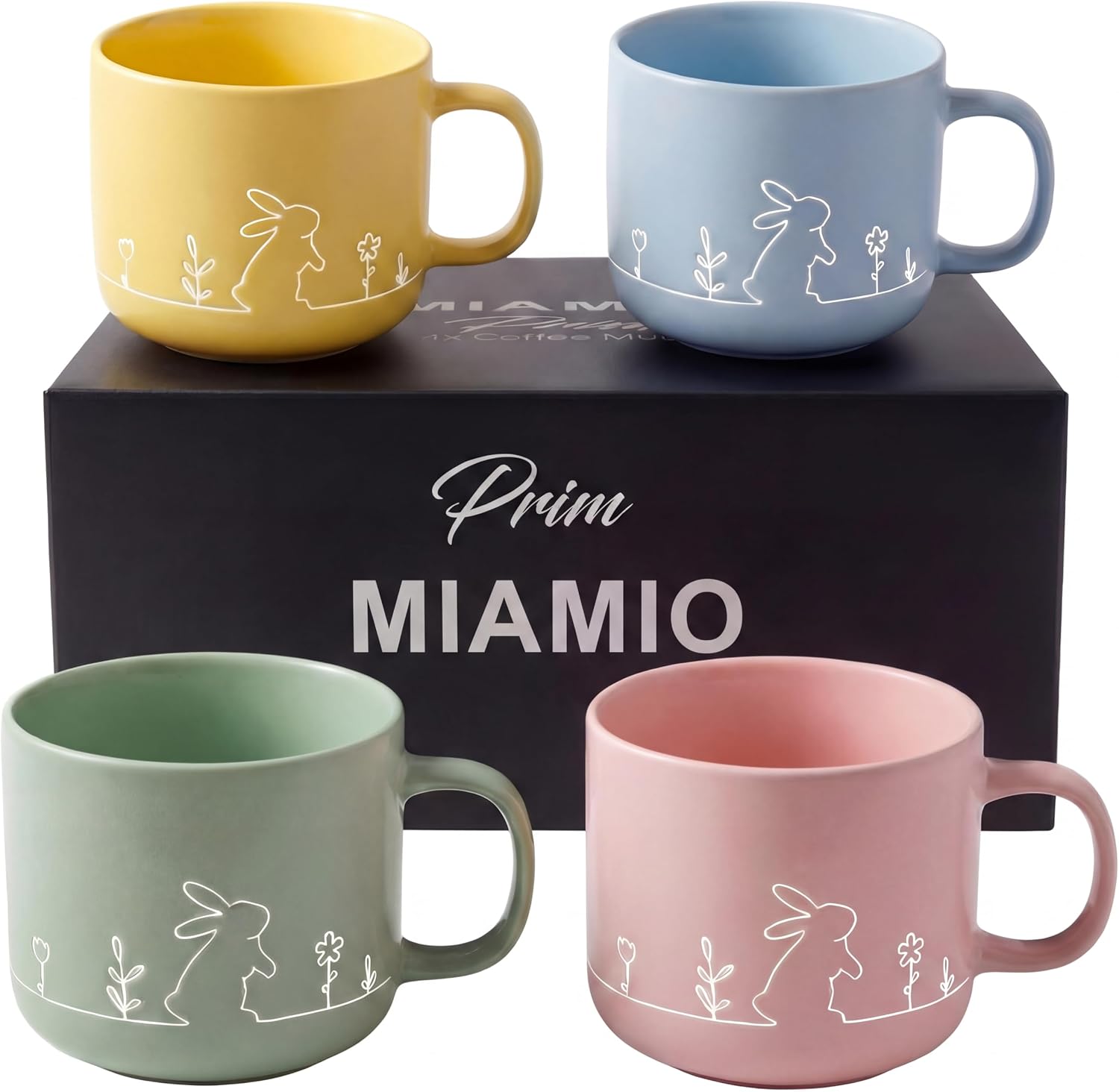 Miamio Easter Coffee Cups/Gift Set Ceramic Cups (450 ml) (Pastel)