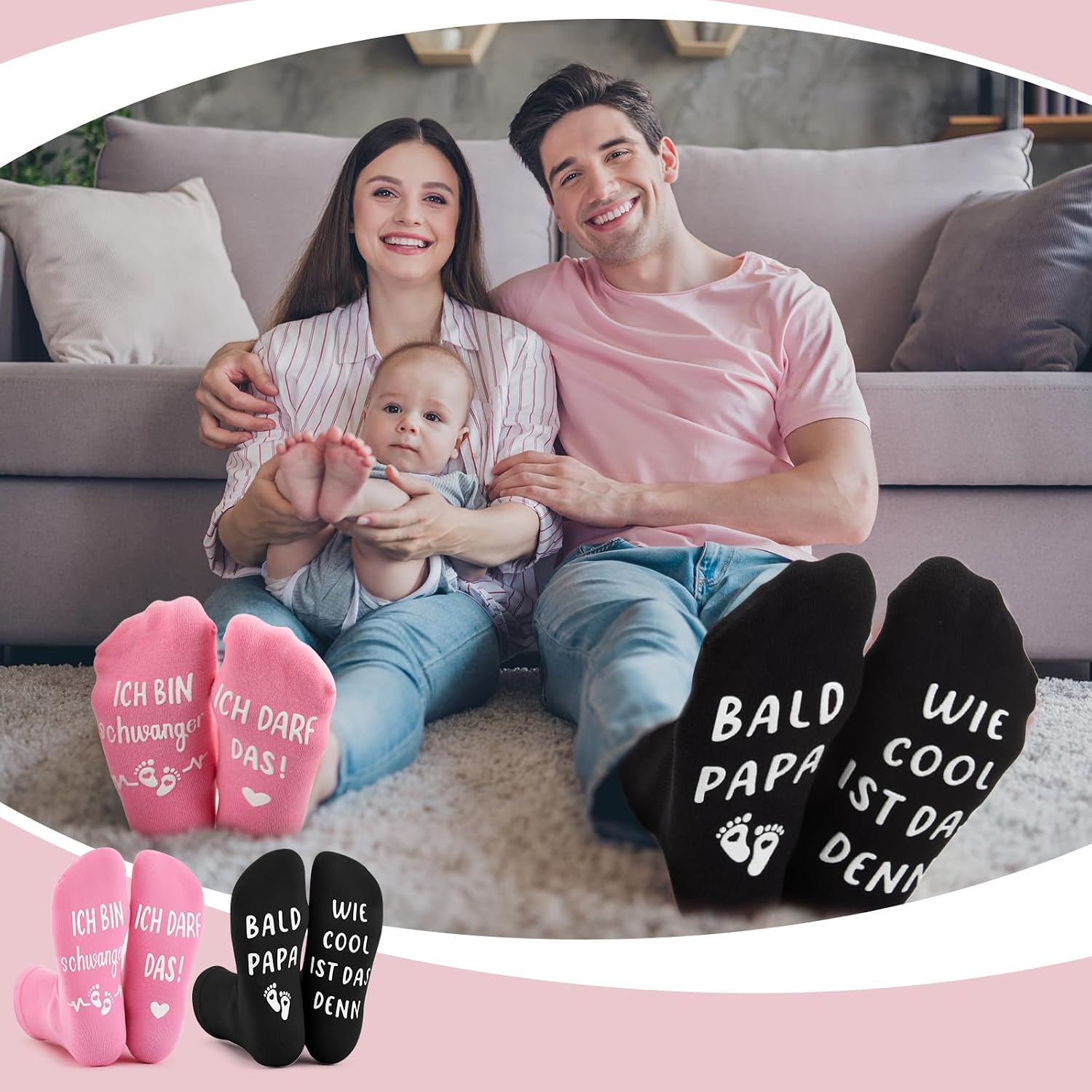 Jadive Gifts for New Parents Non-Slip Socks Decision Coin – Bild 5