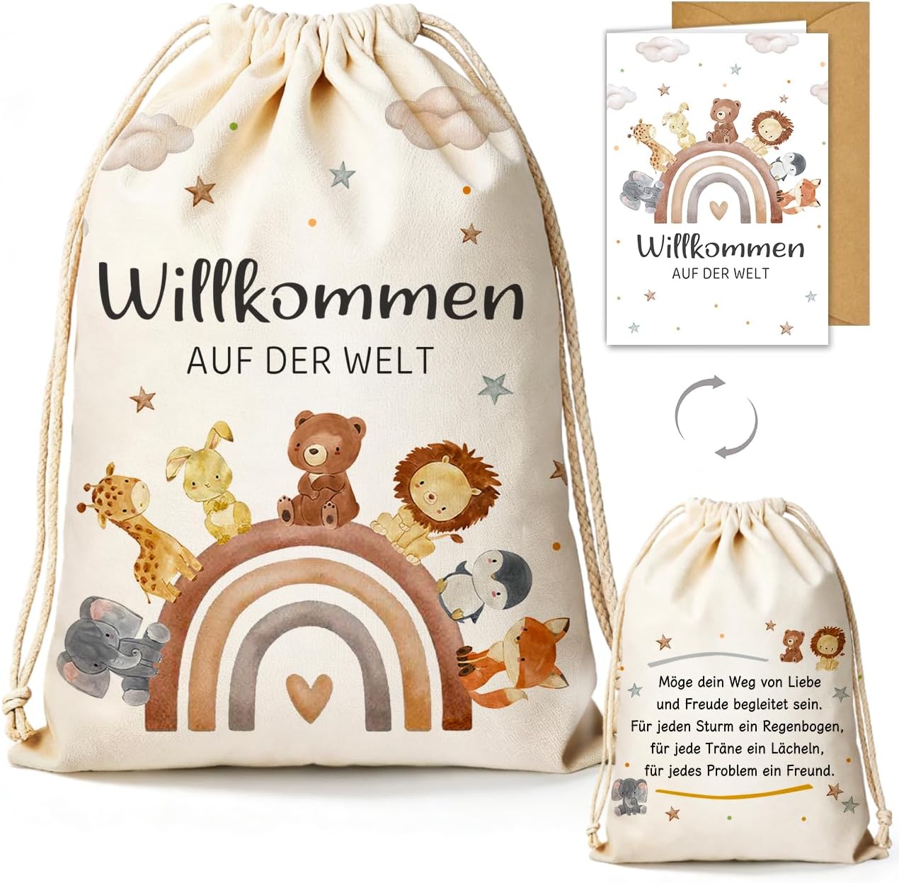 XL Birth Gift Bags Made of Canvas, Gift for Birth Boy Girl – Bild 9